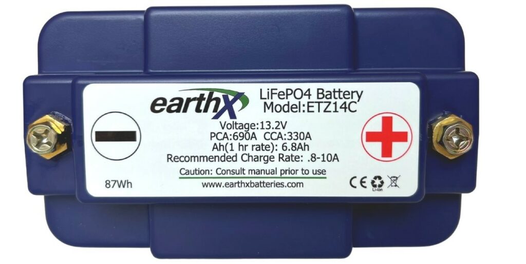 ETZ14C | Lightweight Lithium Snowmobile Battery | EarthX