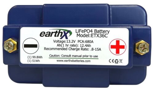 Top View of the ETX36C Battery