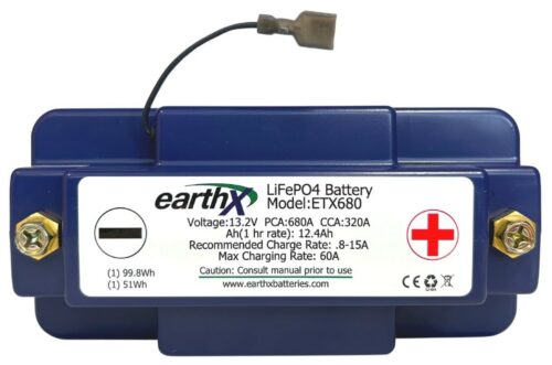 Top View of the ETX680 Battery
