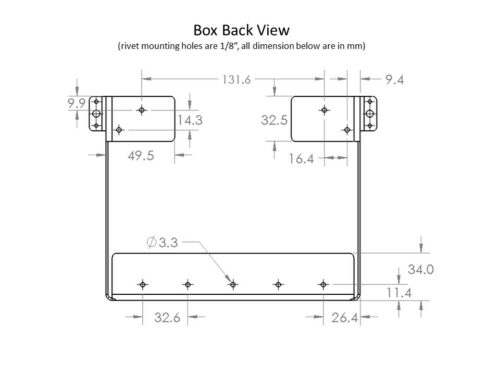 Battery Box Back View Dimensions