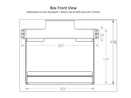 Front Dimensions of BB-MU2- Light Weight Aluminum Battery Box