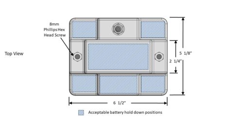 Top View of the Battery Dimension