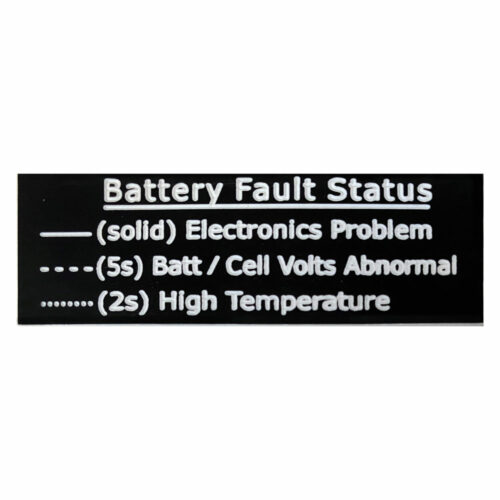Battery Fault Status Indicator Placecard