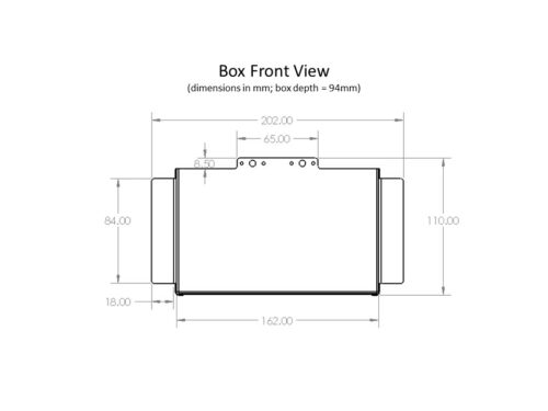 Front View Dimensions of BB-TH-CO Thermal Battery Box For “C” Case
