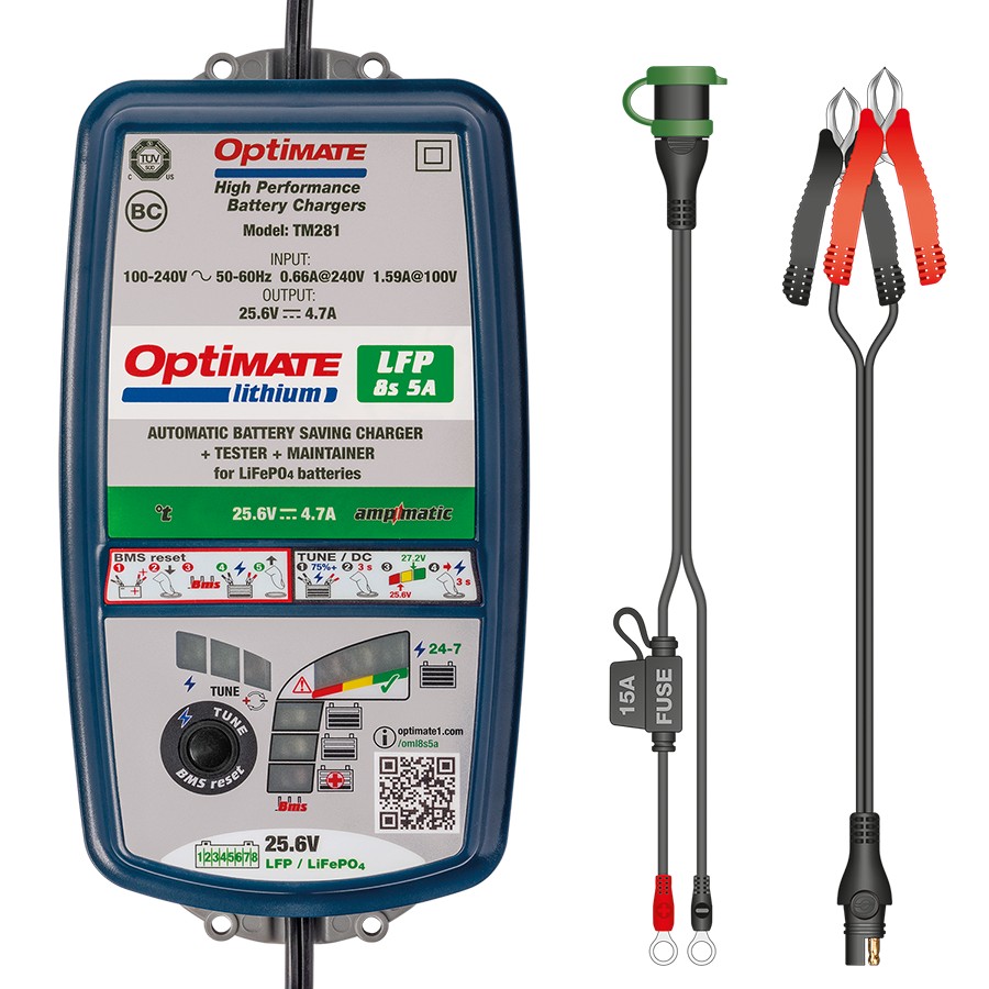 Optimate TM-281 5amp Battery Charger/Maintainer/Power Supply (24-28V  batteries)