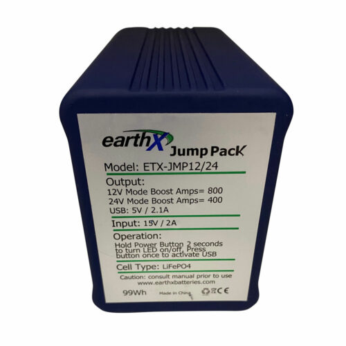 Label Side View of EarthX 12V-24V Jump Pack